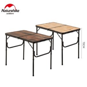 MDF outdoor folding table Naturehike NH20JJ028 sudah dilengkapi dengan tas penyimpanan sehingga mudah untuk dibawa kemana-mana dan saat di simpan tidak memakan banyak tempat. Kursi lipat ini bisa diatur untuk panjang pendek kaki meja. Anda bisa mendapatkan kursi ini di Erjee Camping Store, toko alat camping dan hiking terlengkap di Bali.