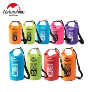 Dry waterproof bag 10L 20L Naturehike FS15M010-J FS15M020-J. Naturehike dry bags with a capacity of 10L and 20L are suitable for storing your luggage without getting wet when doing water sports such as rafting, fishing, trekking, camping, kayaking, etc. You can get this product in Erjee Camping Store Bali.