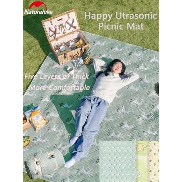 Washable happy ultrasonic mat Naturehike CNK2350WS010 tersedia di motif adventure campion, cat enjoy, dan laisure cat. Memiliki double sided yang dirt resistant dan watter repellent. Tersedia di dua ukuran yaitu medium untuk 5-6 orang dan large untuk 8-10 orang. Mudah karena dibawa karena dilengkapi dengan strap. Anda bisa mendapatkan produk ini di Erjee Camping Store Bali.