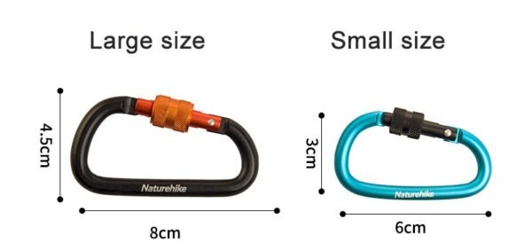 Carabiner multifunctional hang buckle D-type 8cm Naturehike NH15A008-D terbuat dari bahan aluminium alloy yang kuat, tahan lama dan anti karat serta dapat menapung berat hingga 45kg, anda bisa menggunakan ini sebagai gantungan di tas, botol minum dan lainnya karena carabiner ini serbaguna. Anda bisa mendapatkan carabiner ini di Erjee Camping Store, camping gear in Bali.