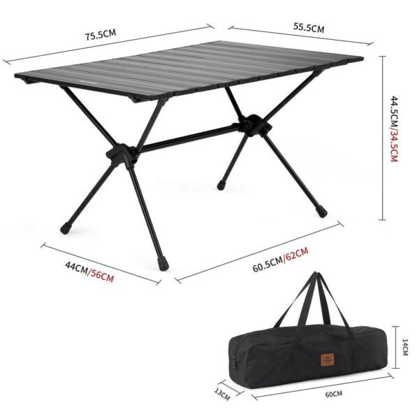 FT11 Table Naturehike CNH22JU037 berbahan aluminium alloy dapat menopang beban hingga 30kg. Meja ini portable karena selain dapat diatur panjang pendek kursi, bagian meja di desain dengan mode roll sehingga dapat dilipat dengan rapi dan ramping sehingga mudah untuk di simpan. Anda bisa mendapatkan meja portable ini di Erjee Camping Store, toko camping dan hiking di Bali.