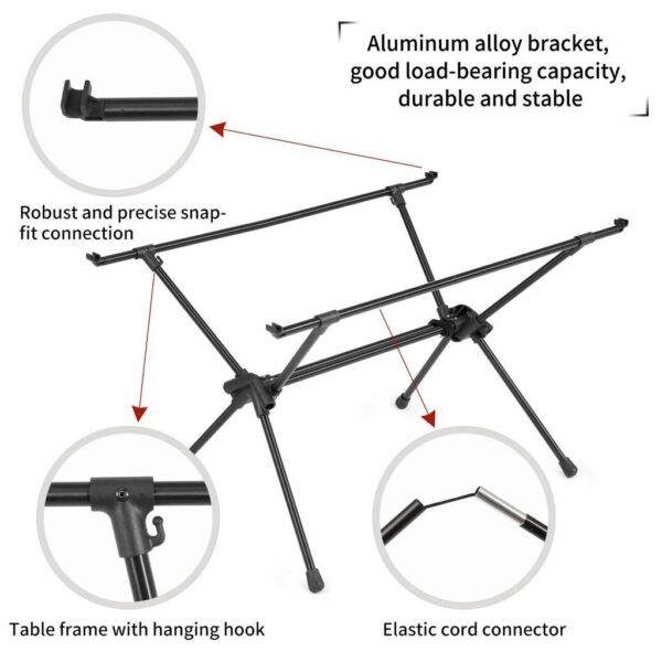 FT11 Table Naturehike CNH22JU037 berbahan aluminium alloy dapat menopang beban hingga 30kg. Meja ini portable karena selain dapat diatur panjang pendek kursi, bagian meja di desain dengan mode roll sehingga dapat dilipat dengan rapi dan ramping sehingga mudah untuk di simpan. Anda bisa mendapatkan meja portable ini di Erjee Camping Store, toko camping dan hiking di Bali.