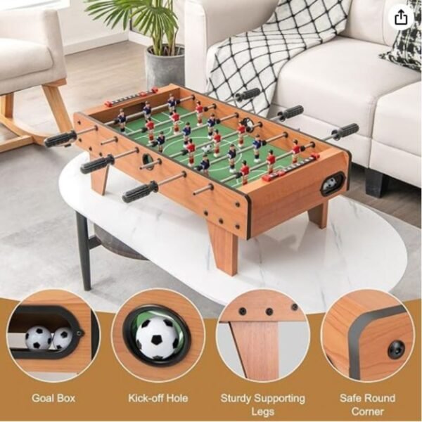 Tabletop soccer game included with one football table, 6 pcs handles with 18 players and 2 pcs balls. You can get this product in Erjee Camping Store, camping gear in Bali.