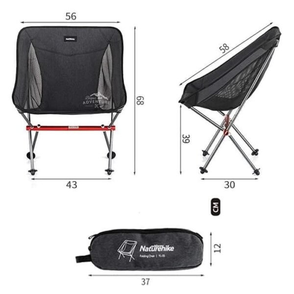 YLO05 folding moon chair Naturehike NH18Y050 terbuat dari bahan aluminium alloy yang kuat, ringan, anti karat serta tahan lama. Kursi ini tidak mudah bergeser dan bergerak, sehingga aman untuk digunakan. Kursi lipat ini rekomendasi bagi anda yang akan glamping atau kegiatan outdoor lainya. Anda bisa mendapatkan kursi lipat ini di Erjee Camping Store, toko camping terlengkap di Bali.