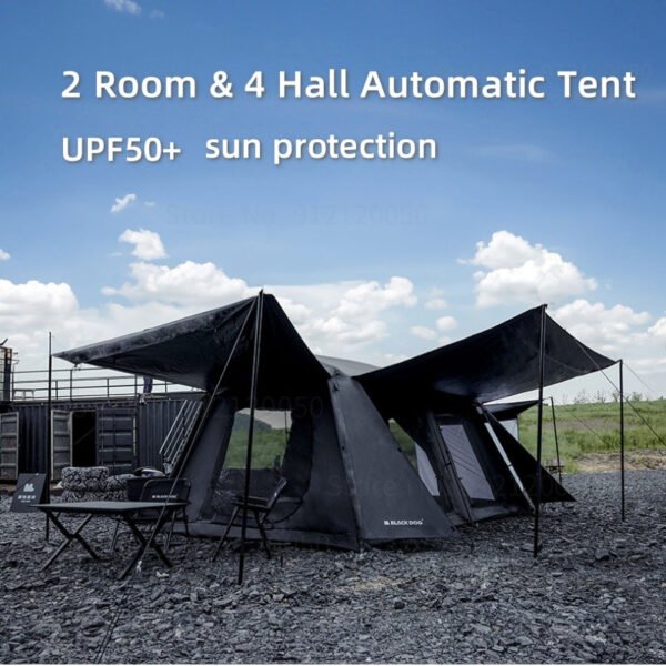 Automatic Blackdog Tent 2.0 Naturehike ini telah dilengkapi dengan UPF50+ yang memiliki dua ruang dan empat pintu ini memiliki sirkulasi udara yang bagus, selain itu tenda ini memiliki kapasitas untuk empat hingga delapan orang. Anda dapat membeli produk ini di Erjee Camping Store.