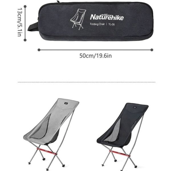 YL06 folding moon chair Naturehike NH18Y060-Z telah dilengkapi dengan storage bag yang memudahkan anda untuk membawa kursi lipat YL06 ini. Kursi berbahan aluminium alloy sehingga kuat, ringan dan tahan lama. Kursi di desain dengan mengikuti bentuk tubuh yang bas, sehingga anda merasa nyaman saat menggunakannya. Terdapat kantong di sebelah kiri kursi yang bisa digunakan untuk tempat botol minum, handphone maupun barang lainnya. Bagi anda yang berdomisili Bali, bisa mendapatkan kursi lipat ini di Erjee Camping Store.