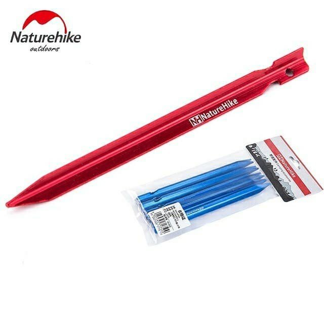 Aluminium alloy small tent pegs Naturehike NH15A005-I terbuat dari bahan aluminium alloy yang kuat, ringan. Anda bisa mendapatkan produk ini di Erjee Camping Store Bali.