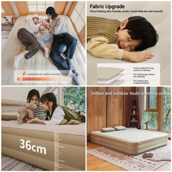 Matras C20 dengan ketebalan 36cm terdapat variasi untuk dua orang dan tiga orang. Di lengkapi dengan pompa elektrik yang memudahkan anda dalam memompa matras hanya membutuhkan waktu tiga menit. Desain yang ergonomic membuat tidur anda lebih nyaman. Matras yang ringan dan portable mudah untuk di simpan ini cocok untuk traveling. Anda bisa mendapatkan matras ini di Erjee Camping Store Bali.