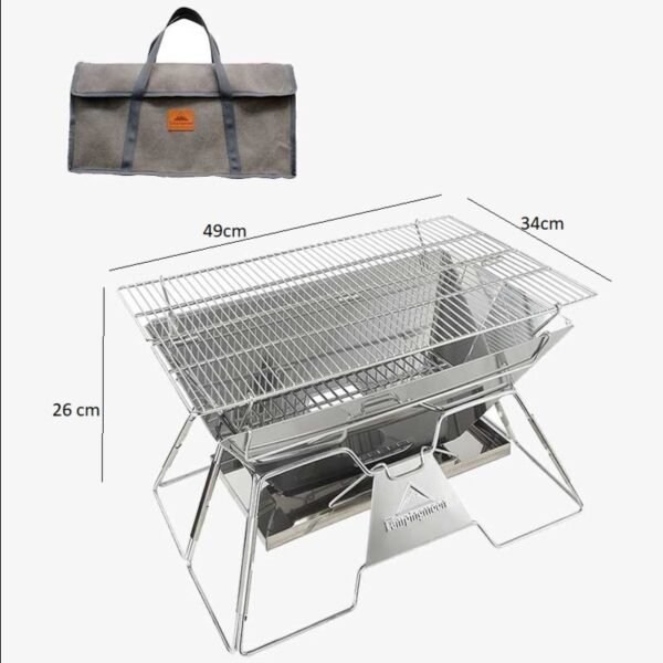 Portable Folding Stainless Steel BBQ Grill Stove Campingmoon terbuat dari bahan stainless steel dan menggunakan isian charcoal. Mempunyai desain yang tipis, tidak mudah rusak, tahan lama serta dapat dilipat sehingga mudah untuk disimpan maupun dibawa. Anda bisa mendapatkan produk ini di Erjee Camping Store, toko alat camping di Bali terlengkap yang menyediakan perlengkapan camping, hiking dan outdoor.