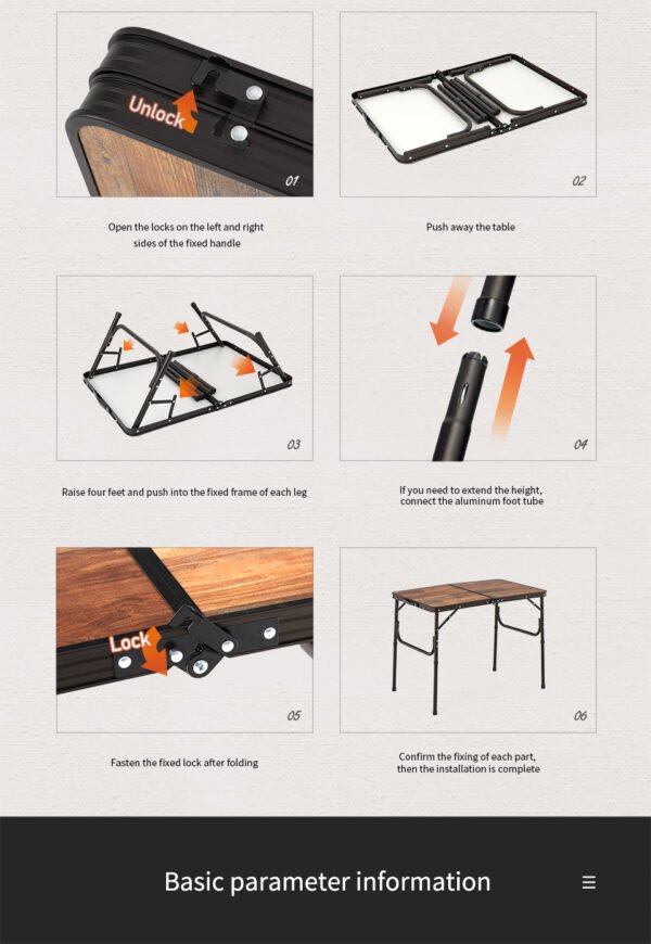 MDF outdoor folding table Naturehike NH20JJ028 sudah dilengkapi dengan tas penyimpanan sehingga mudah untuk dibawa kemana-mana dan saat di simpan tidak memakan banyak tempat. Kursi lipat ini bisa diatur untuk panjang pendek kaki meja. Anda bisa mendapatkan kursi ini di Erjee Camping Store, toko alat camping dan hiking terlengkap di Bali.