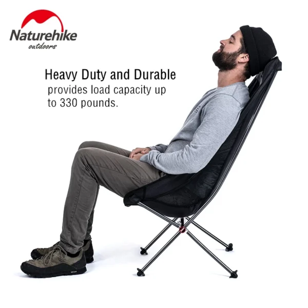 YL06 folding moon chair Naturehike NH18Y060-Z telah dilengkapi dengan storage bag yang memudahkan anda untuk membawa kursi lipat YL06 ini. Kursi berbahan aluminium alloy sehingga kuat, ringan dan tahan lama. Kursi di desain dengan mengikuti bentuk tubuh yang bas, sehingga anda merasa nyaman saat menggunakannya. Terdapat kantong di sebelah kiri kursi yang bisa digunakan untuk tempat botol minum, handphone maupun barang lainnya. Bagi anda yang berdomisili Bali, bisa mendapatkan kursi lipat ini di Erjee Camping Store.