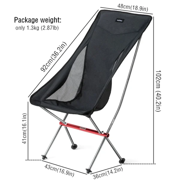 YL06 folding moon chair Naturehike NH18Y060-Z telah dilengkapi dengan storage bag yang memudahkan anda untuk membawa kursi lipat YL06 ini. Kursi berbahan aluminium alloy sehingga kuat, ringan dan tahan lama. Kursi di desain dengan mengikuti bentuk tubuh yang bas, sehingga anda merasa nyaman saat menggunakannya. Terdapat kantong di sebelah kiri kursi yang bisa digunakan untuk tempat botol minum, handphone maupun barang lainnya. Bagi anda yang berdomisili Bali, bisa mendapatkan kursi lipat ini di Erjee Camping Store.