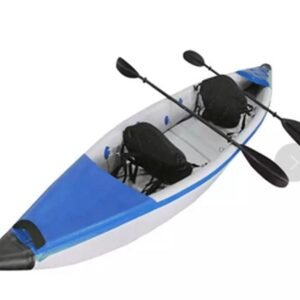 Canoe for 2 Person included with paddle, blufein seats, pump, repairing kit, carrying bag, air seats and fin. Anda bisa mendapatkan kayak untuk dua orang ini di Erjee Camping Store, camping gear in Bali.