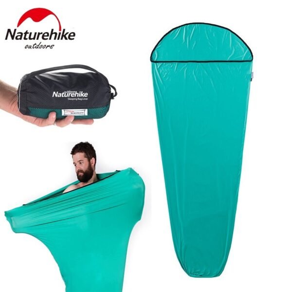 Elastic Sleeping Bag Liner Naturehike NH17N002-D terbuat dari bahan polyester dan elastic fiber sudah dilengkapi dengan tas penyimpanan. Sleeping bag liner ini dapat anda gunakan sebagai double liner agar sleeping bag anda lebih hangat. Elastic sleeping bg terbuat dari bahan yang premium aman untuk kulit dan water repellent serta bisa dicuci menggunakan mesin cuci. Anda bisa mendapatkan produk ini di Erjee Camping Store yang menyediakan perlengkapan camping dan hiking terlengkap di Bali.