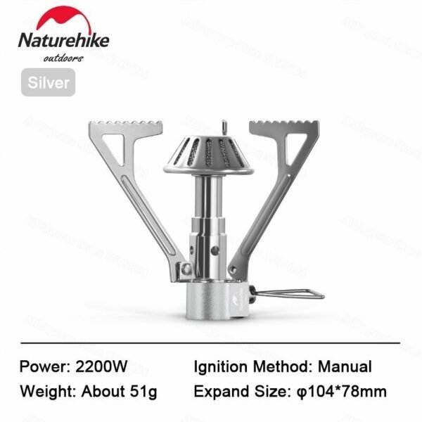 Mini folding camping stove Naturehike NH21RJ004 availabe with adaptor terbuat dari bahan stainless steel dan aluminium alloy dan dilengkapi dengan tas penyimpanan. Anda bisa mendapatkan kompor camping ini di Erjee Camping Store Bali, camping gear Bali.