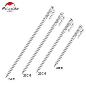 Stainless steel tent pegs Naturehike NH19PJ014 ini kuat, tahan lama, cocok digunakan di berbagai kondisi tempat. Anda bisa mendapatkan produk ini di Erjee Camping Store, toko perlengkapan camping dan hiking di Bali.