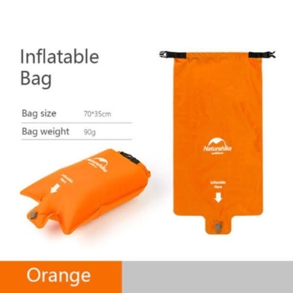 Inflatable Bag Naturehike NH19Q033 terbuat dari bahan nylon TPU dan TPU (nozzle) dapat digunakan sebagai pompa matras dan dapat digunakan sebagai dry bag sehingga barang-barang anda aman dari air. Anda bisa mendapatkan inflatable bag ini di toko alat camping Bali Erjee Camping Store.