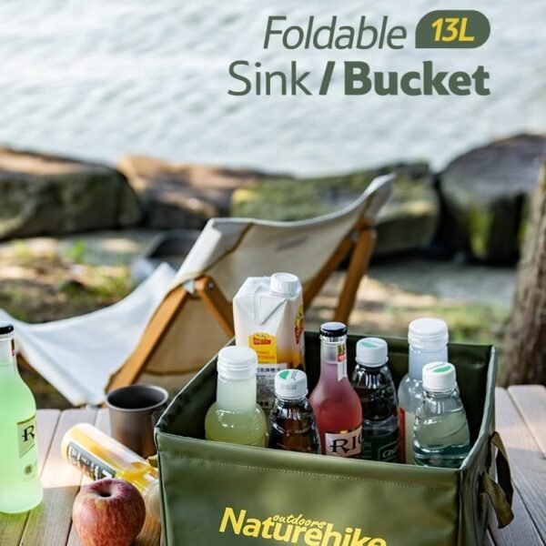 H030 foldable square bucket Naturehike NH19SJ007 ukuran 13 liter, ember lipat anti air, kuat dan bahan yang ringan sehingga cocok digunakan saat kegiatan outdoor. Anda bisa mendapatkan produk ini di Erjee Camping Store, toko menyediakan perlengkapan camping dan hiking terlengkap di Bali.