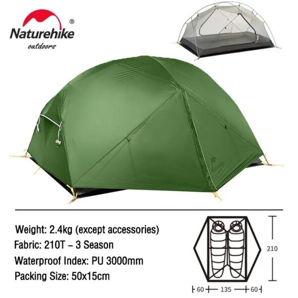 Tenda Mongar Ultralight NH17T007-M Naturehike tendapat dua variasi yaitu 20D dan 210T. Tenda ini mempunyai kapasitas dua hingg tiga orang dan sudah dilengkapi dengan fitur anti-snow, waterproof dan windproof. Bagi anda yang berdomisili Bali anda dapat mengunjungi langsung ke Erjee Camping Store sebagai toko yang menyediakan perlengkapan camping dan hiking terlengkap di Bali.