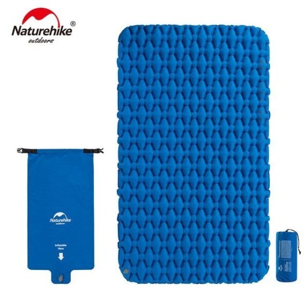 FC-11 double sleeping pad with inflatable bag Naturehike NH19Z055-P terbuat dari bahan nylon dan TPU coating sehingga matras waterproof. Matras FC-11 sudah dilengkapi dengan pompa dan tas penyimpanan. Matras dengan jetebalan 6,5cm sehingga nyaman saat digunakan. Anda bisa mendapatkan matras FC-11 di Erjee Camping Store Bali.