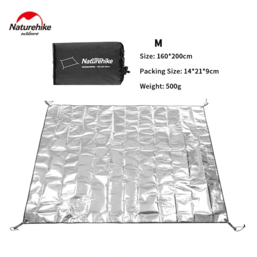 PE aluminium foil moisture Naturehike NH20FCD03 cocok digunakan untuk piknik karena anti air , dapat digulung hingga ke ukuran yang compact sehingga mudah untuk disimpan dan dibawa. Anda bisa mendapatkan alas piknik ini di Erjee Camping Store Bali.