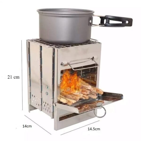 Folding woodstove terbuat dari bahan stainless steel dilengkapi dengan stove, grill net, ash tray and carry bag. Woodstove ini cocok digunakan saat camping, karena mempunyai ukuran yang kecil dan mudah untuk dilipat dan dibawa. Anda bisa mendapatkan woodstove atau kompor kayu ini di Erjee Camping Store Bali.