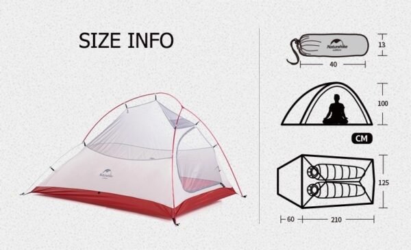 Cloud Up Tent 20D Upgrade Version untuk kapasitas dua orang, tersedia di warna Grey. Tenda ini memiliki fitur anti-wind dan waterproof, selain itu ini merupakan rekomendasi tenda camping untuk anda, karena terbuat dari bahan yang ringan, kuat, dan tidak mudah sobek. Anda dapat membeli tenda ini di Erjee Camping Store merupakan toko alat camping di Bali yang terlengkap.