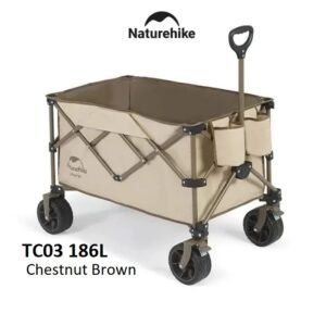 TC03 Folding trolley Naturehike NH20PJ009. Troli lipat ini sangat bermanfaat bagi anda yang berjualan di ruang terbuka atau anda yang mempunyai hobi piknik atau camping. Troli ini dapat menopang berat 80-120kg, dengan roda yang dapat diputar 360 derajat. Anda bisa mendapatkan produk Naturehike berkualitas ini di Erjee Camping Store, toko alat camping di Bali.