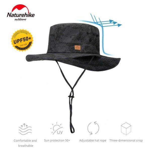 Anti UV UPF50+ Folded Camouflage Fisherman Hat Naturehike NH21FS532 terbuat dari bahan polyester, dilengkai dengan mesh dibagian dalam sehingga sirkulasi udara sehingga sejuk saat dipakai, mempunyai ukuran yang compact, ringan dan mudah dilipat. Anda bisa mendapatkan produk ini di Erjee Camping Store Bali.