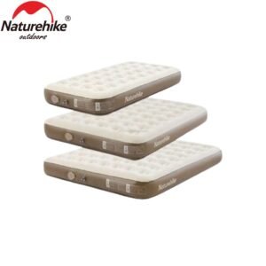 C25 built in pump PVC wind mattress Naturehike CNH23DZ10001 dilengkapi dengan pompa dan membutuhkan waktu tiga hingga lima menit hingga kasur dapat digunakan. Matras ini tersedia di ukuran single, double dan triple dengan ketebalan matras tinggi 25cm sehingga nyaman saat digunakan. Matras bisa dilipat ke ukuran yang compact dan sudah termasuk dengan tas penyimpanan. Anda bisa mendapatkan produk ini di Erjee Camping Store Bali.