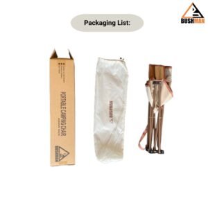 Kursi lipat Bushman portable ini mudah untuk di bawa kemana-mana karena kursi ini dapat dilipat dan menghemat tempat. Kursi berbahan oxford cloth, PVC coating dan iron ini kuat dan ringan. Anda bisa mendapatkan kursi lipat ini di Erjee Camping Store, toko perlengkapan camping dan hiking di Bali.