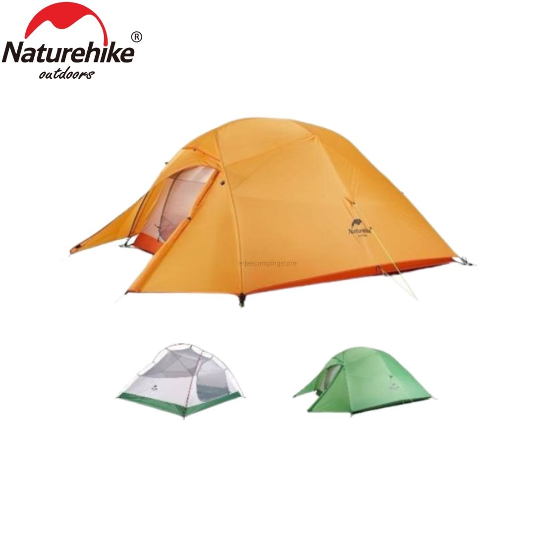 3 person tent Naturehike Bali kode NH18T030 ini tersedia di warna green and orange. Tenda sudah dilengkapi dengan fitur anti-wind dan waterproof, selain itu tenda ini ringan, kuat dan tidak mudah sobek. Anda bisa mendapatkan tenda ini di Erjee Camping Store, toko perlengkapan camping dan hiking di Bali.