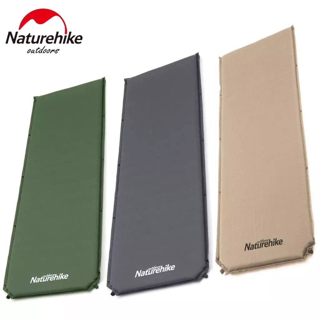 D03 spliced self inflatable sleeping mat Naturehike NH20DZ003. Matras akan otomatis terisi udara saat katup angin dibuka sehinga memudahkan anda dalam pemasangan matras. Anda bisa mendapatkan matras ini di Erjee Camping Store, menyediakan perlengkapan camping dan hiking. Camping gear in Bali.