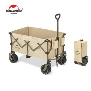 TC02 Folding trolley Naturehike tersedia di dua varian yaitu troli saja dan troli dengan papan troli. Troli lipat ini sangat bermanfaat bagi anda yang berjualan di ruang terbuka atau anda yang mempunyai hobi piknik atau camping. Troli ini dapat menopang berat 80-120kg, dengan roda yang dapat diputar 360 derajat. Anda bisa mendapatkan produk Naturehike berkualitas ini di Erjee Camping Store, toko alat camping di Bali.