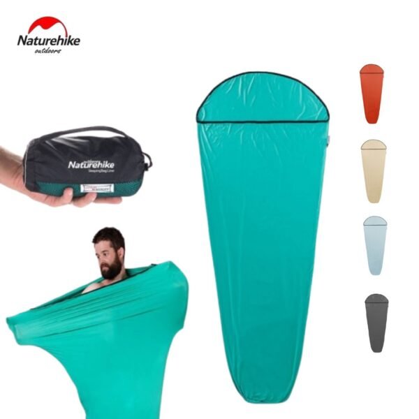 Elastic Sleeping Bag Liner Naturehike NH17N002-D terbuat dari bahan polyester dan elastic fiber sudah dilengkapi dengan tas penyimpanan. Sleeping bag liner ini dapat anda gunakan sebagai double liner agar sleeping bag anda lebih hangat. Elastic sleeping bg terbuat dari bahan yang premium aman untuk kulit dan water repellent serta bisa dicuci menggunakan mesin cuci. Anda bisa mendapatkan produk ini di Erjee Camping Store yang menyediakan perlengkapan camping dan hiking terlengkap di Bali.