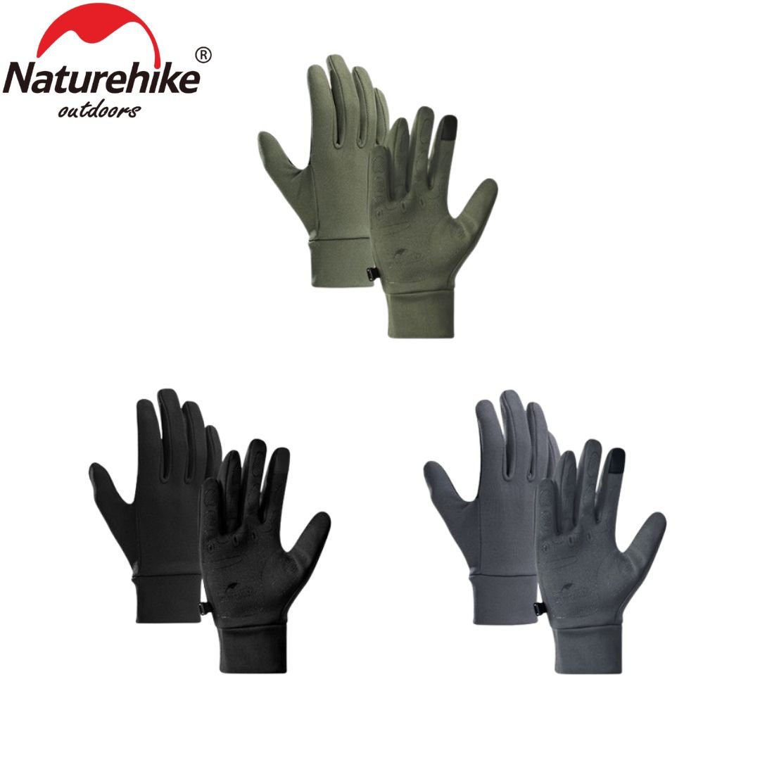 GL10 touch screen non slip gloves Naturehike NH20FS032 terbuat dari bahan polyester dan spandex yang lembut, elastic dan mudah di cuci. Anda bisa mendapatkan produk ini di Erjee Camping Store Bali.