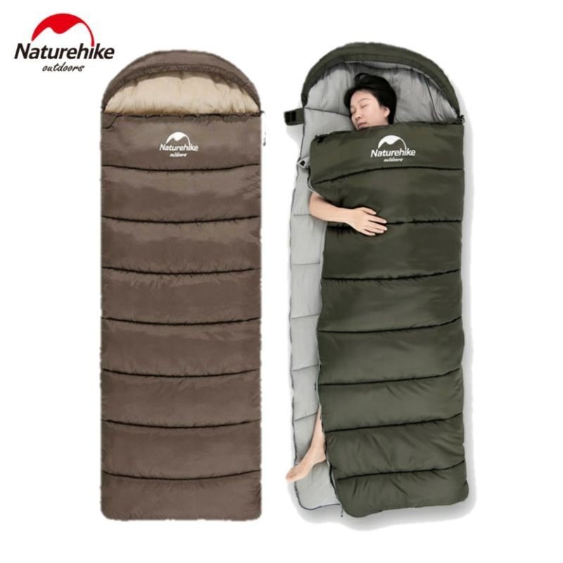 U Series Sleeping Bag Naturehike NH20MSD07 tersedia di warna cokelat dan hijau serta tersedia tipe U150,U250, dan U350. Anda bisa memilih ketebalan sleeping bag sesuai dengan kebutuhan anda. Sleeping bag ini juga bisa dijadikan sebagai selimut. Anda bisa mendapatkan sleeping bag u series di Erjee Camping Store Bali.