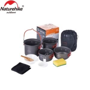 Camping Cookware Set 4Pcs Naturehike NH18T018 cocok digunakan saat camping maupun hiking karena mempunyai desain yang compact sehingga mudah untuk di simpan dan di bawa. Cooking set ini sudah anti lengket, tahan lama, kuat dan anti karat, anda bisa menggunakan ini sebagai alat masak gunung. Anda bisa mendapatkan produk ini di Erjee Camping Store, toko camping Bali.