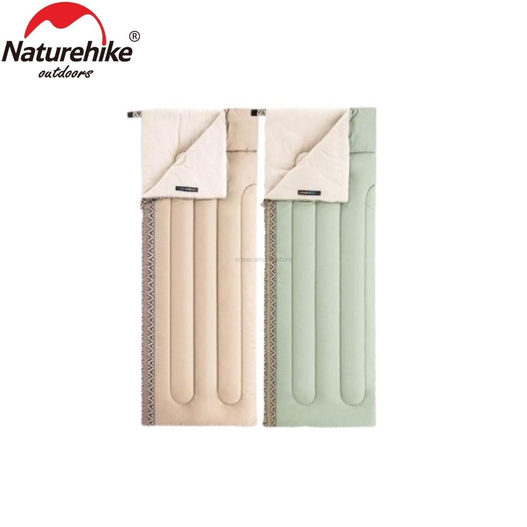 Y150L sleeping bag Naturehike NH21MSD08 terbuat dari bahan cotton sehingga anda akan tetap hangat saat menggunakannya. Sleeping bag ini juga dapat digunakan sebagai selimut dan bisa juga dikombinasikan dengan sleeping bag tipe yang sama karena terdapat klip dibagian kanan dan kiri. Sleeping bag dilengkapi dengan storage pouch sehingga compact dan mudah untuk dibawa kemana-mana. Anda bisa mendapatkan sleeping bag ini di Erjee Camping Store Bali.