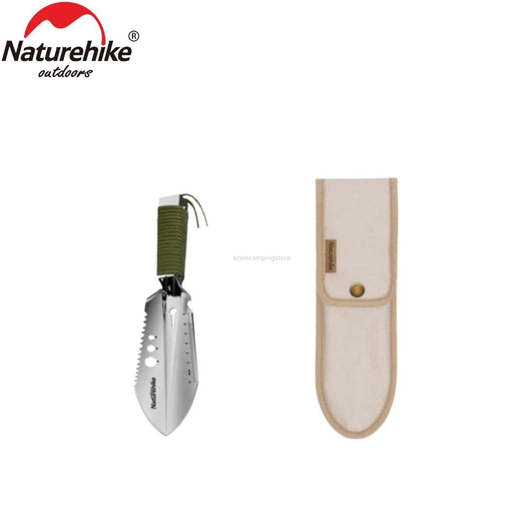 Multifunctional outdoor hand shovel Naturehike NH20GJ001 terbuat dari bahan stainless steel dan nylon. Hand shovel ini serba guna karena bisa digunakan sebagai shovel, safety rope, saw, allen wrench, bottle opener, nail puller and knife. Anda bisa mendapatkan produk ini di Erjee Camping Store Bali.