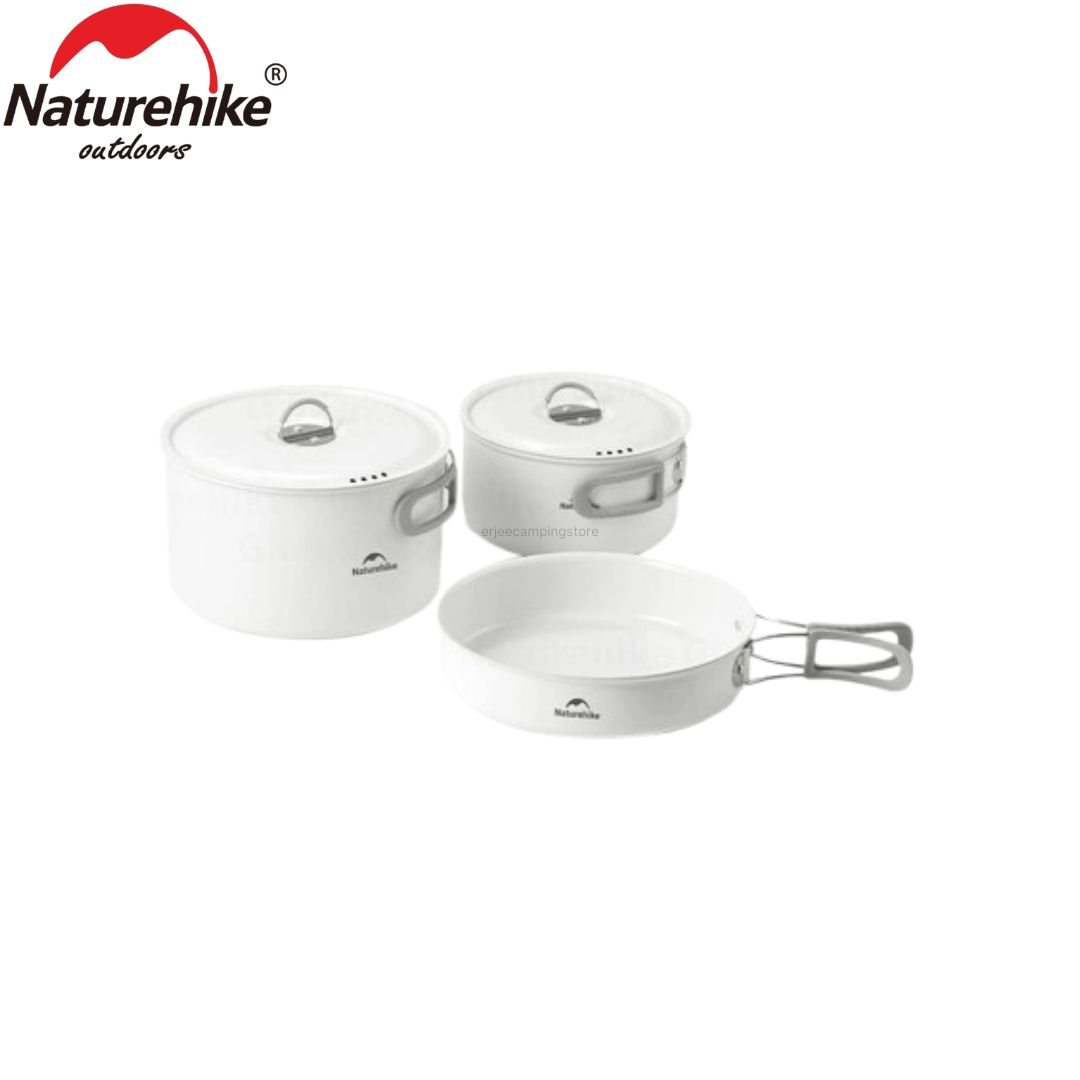 Nesting set terbuat dari bahan keramik sehingga aman dan sehat saat memasak serta sudah anti lengket yang mudah saat dibersihkan. Anda bisa mendapatkan nesting set ini di Erje Camping Store yang menyediakan kebutuhan camping dan hiking di Bali.