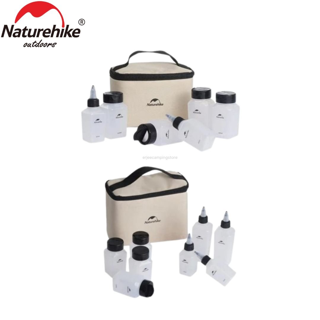 Portable seasoning bottle set Naturehike CNH22CJ043 tersedia di 6in1 dan 8in1, produk ini memudahkan anda dalam menyimpan bumbu-bumbu saat camping, hiking, piknik, maupun kegiatan outdoor lainnya. Anda bisa mendapatkan produk ini di Erjee Camping Store Bali.