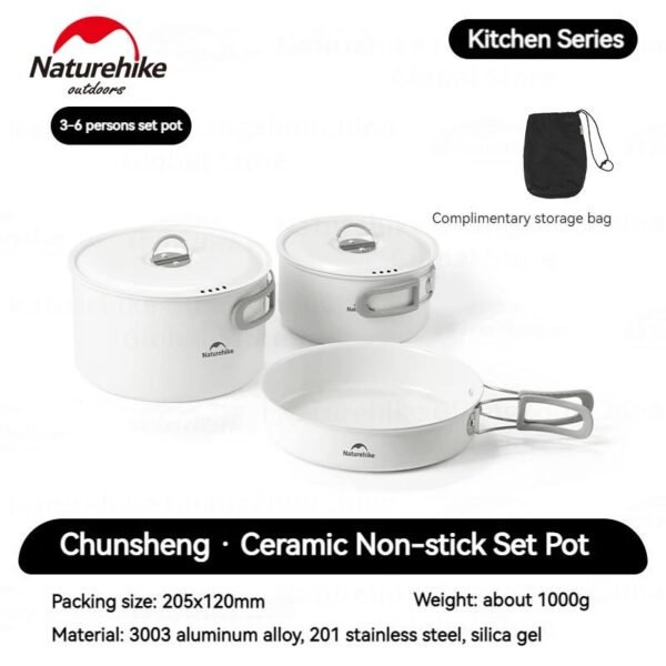 Nesting set terbuat dari bahan keramik sehingga aman dan sehat saat memasak serta sudah anti lengket yang mudah saat dibersihkan. Anda bisa mendapatkan nesting set ini di Erje Camping Store yang menyediakan kebutuhan camping dan hiking di Bali.