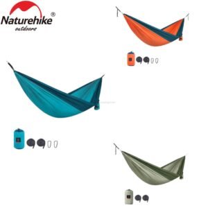 Ultralight swing hammock double Naturehike NH21DC011 terbuat dari bahan polyester pongee dan dapat digunakan untuk kapasitas hingga dua orang serta dapat menopang beban hingga 400kg. Hammcok ini ringan, kuat, dan tidak mudah sobek. Anda bisa mendapatkan produk ini di Erjee Camping Store Bali.